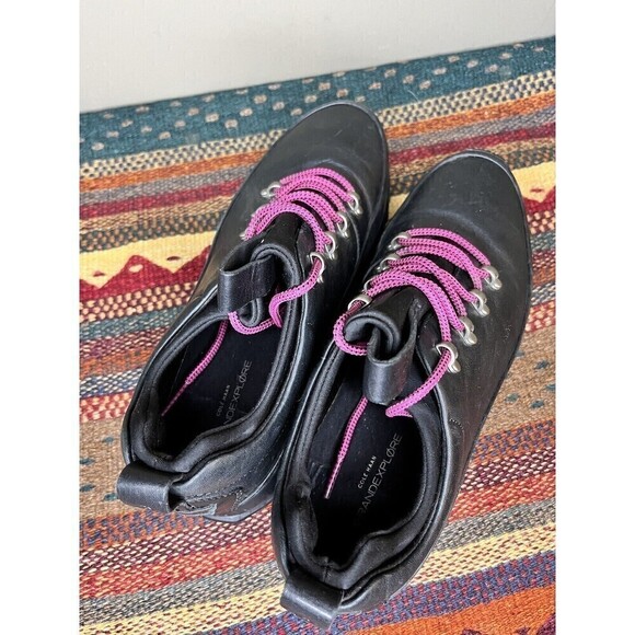 Cole Haan GrandExplore W10845 Black Women's Oxford Boot Leather Lace Up Size 9B - Picture 8 of 11